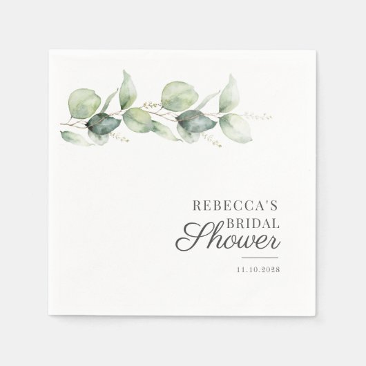 Eucalyptus Succulente Botanische Bruids Shower Servet (Voorkant)