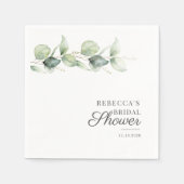 Eucalyptus Succulente Botanische Bruidsdouche Servet (Voorkant)