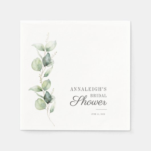 Eucalyptus Succulente Bruiloftsborrel Moderne Papi Servet (Voorkant)