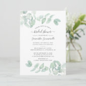 Eucalyptus Succulente Groene Bruiloftsborrel Kaart (Staand voorkant)