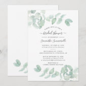 Eucalyptus Succulente Groene Bruiloftsborrel Kaart (Voorkant / Achterkant)