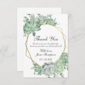 Eucalyptus Succulente Groene Rand Bruidsboeket Fee Bedankkaart (Voorkant / Achterkant)