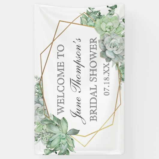 Eucalyptus Succulente Groene Rand Bruidsboeket Fee Spandoek (Verticaal)