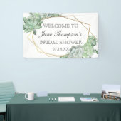 Eucalyptus Succulente Groene Rand Bruidsbruiloft Spandoek (Beurs)