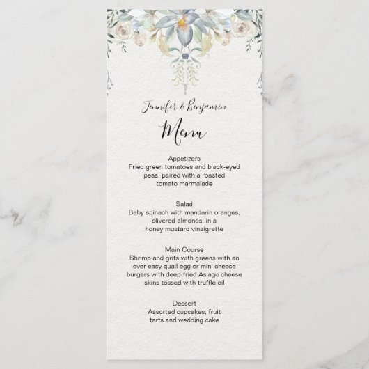 Eucalyptus Succulenten Bloemige Trouw | Menu (Voorkant)