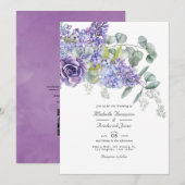 Eucalyptus Succulenten QR Code RSVP Trouwkaart Kaart (Voorkant / Achterkant)