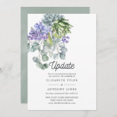 Eucalyptus Succulents Wedding Postponement Kaart (Voorkant / Achterkant)