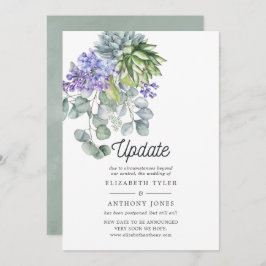 Eucalyptus Succulents Wedding Postponement Kaart