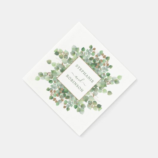 Eucalyptus Summer Greenery Wedding Servet (Hoek)