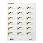 Eucalyptus Sunflower Botanical Modern Address Etiket (Full Sheet)