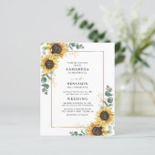 Eucalyptus Sunflower Botanical Weditation Invitati (Staand voorkant)