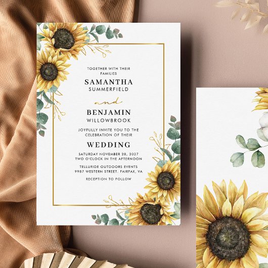 Eucalyptus Sunflower Botanical Weditation Invitati