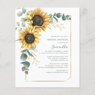 Eucalyptus Sunflower Bridal Shower Invitation