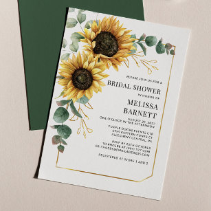 Eucalyptus Sunflower Bridal Shower Invitation