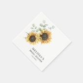 Eucalyptus Sunflower Bruiloftsfeest Papier Servet (Hoek)