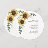 Eucalyptus Sunflower Brunch Bubble Vrijgezellenfee Kaart (Voorkant / Achterkant)