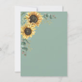 Eucalyptus Sunflower Floral Script 50th Birthday Kaart (Achterkant)