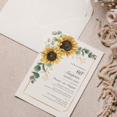 Eucalyptus Sunflower Floral Script 60th Birthday Kaart