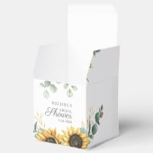 Eucalyptus Sunflower Floral Script Vrijgezellenfee Bedankdoosjes (Geopend)