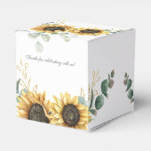 Eucalyptus Sunflower Floral Script Vrijgezellenfee Bedankdoosjes (Achterkant)