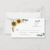 Eucalyptus Sunflower Floral Weddenschap RSVP-kaart Notitiekaartje (Voorkant)