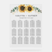 Eucalyptus Sunflower Floral Wedding Seating Chart Acryl Bord (Voorkant)