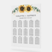 Eucalyptus Sunflower Floral Wedding Seating Chart Acryl Bord (Hoek)