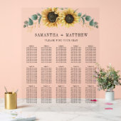 Eucalyptus Sunflower Floral Wedding Seating Chart Acryl Bord (Huwelijk)