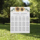 Eucalyptus Sunflower Floral Wedding Seating Chart Poster