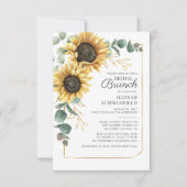 Eucalyptus Sunflower Greenery Floral Bridal Brunch Kaart (Voorkant)