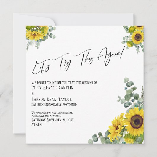 Eucalyptus Sunflower Laten we deze kaart nog eens  (Voorkant)