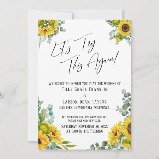 Eucalyptus Sunflower Laten we deze kaart nog eens  (Voorkant)