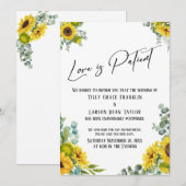 Eucalyptus Sunflower Love is Patiëntenaankondiging Kaart (Voorkant / Achterkant)