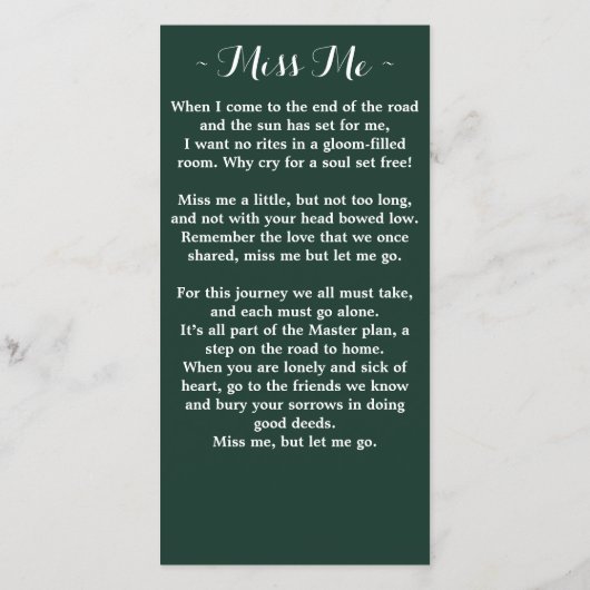 Eucalyptus Sunflower Memorial Funeral Prayer Kaart (Achterkant)