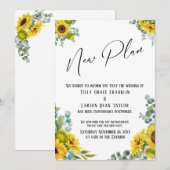 Eucalyptus Sunflower Nieuw plan Vertraagde huwelij Kaart (Voorkant / Achterkant)