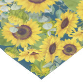 Eucalyptus Sunflower Pattern on Blue Medium Tafelloper (Hoek)