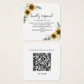Eucalyptus Sunflower QR Code Weddenschap Website R Vierkante Visitekaartjes (Voorkant /achterkant)