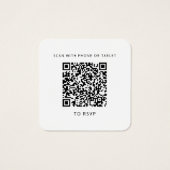 Eucalyptus Sunflower QR Code Weddenschap Website R Vierkante Visitekaartjes (Achterkant)