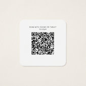 Eucalyptus Sunflower QR Code Weddenschap Website R Vierkante Visitekaartjes (Achterkant)