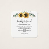 Eucalyptus Sunflower QR Code Weddenschap Website R Vierkante Visitekaartjes (Voorkant)