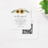 Eucalyptus Sunflower QR Code Weddenschap Website R Vierkante Visitekaartjes (Bureau)