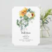 Eucalyptus Sunflower Tuscan Vrijgezellenfeest Kaart (Staand voorkant)