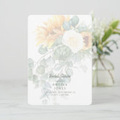 Eucalyptus Sunflower Tuscan Vrijgezellenfeest Rond Kaart (Staand voorkant)