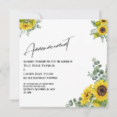 Eucalyptus Sunflower Uitgestelde datum bekendmakin Kaart (Voorkant)