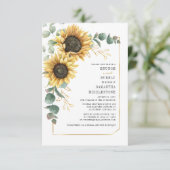 Eucalyptus Sunflower Vrijgezellenfeest Brunch Bubb Kaart (Staand voorkant)