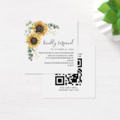 Eucalyptus Sunflower Weddenschap QR Code RSVP Card Vierkante Visitekaartjes (Bureau)