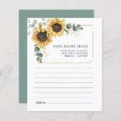 Eucalyptus Sunflower Wedding Date Night Ideas Kaar (Voorkant / Achterkant)