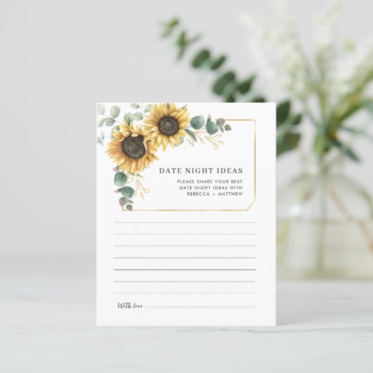 Eucalyptus Sunflower Wedding Date Night Ideas Kaar (Staand voorkant)