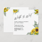 Eucalyptus Sunflower Worth the Wait Weddencard Kaart (Voorkant / Achterkant)