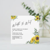 Eucalyptus Sunflower Worth the Wait Weddencard Kaart (Staand voorkant)